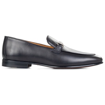 μοκασίνια ανδρικά berwick μαύρο-ασημί