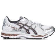  sneakers ανδρικά asics λευκό-καφέ 1203a759-104 gel-kayano 12.1 262