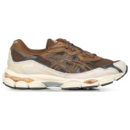 sneakers ανδρικά asics καφέ-μπεζ 1203a383-201 gel-nyc 262