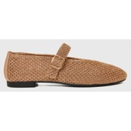  funky buddha γυναικείες πλεκτές μπαλαρίνες mary jane fbl013-125-08 χρυσό