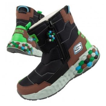 skechers jr 402216lbkbr snow boots σε προσφορά