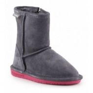  bearpaw emma toddler zipper jr 608tz-903 charcoal pomberry winter shoes