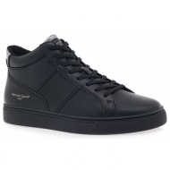  renato garini ανδρικά μποτάκια sneakers 222-700 mαύρο aτσαλί p5700222109f