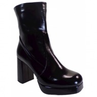  smart cronos γυναικεία παπούτσια μποτάκια 6489-3879 μαύρο λουστρίνι