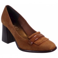  katia shoes γυναικεία παπούτσια γόβες κ30-5281 ταμπά καστόρι δέρμα