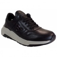  robinson ανδρικά παπούτσια sneakers 71301 μαύρο δέρμα