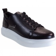  giovanni morelli ανδρικά παπούτσια sneakers 07u-080 μαύρο σπαστό λευκό p507u0802z89