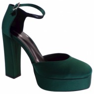  alessandra paggioti γυναικεία παπούτσια γόβες 76183 πράσινο σατέν