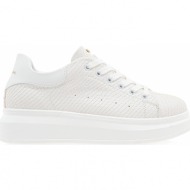  renato garini γυναικεία παπούτσια sneakers 101-19r λευκό φίδι λεύκο q119r1012x98