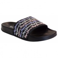  pepe jeans slider unisex παντόφλες pls70127-999 μαύρο