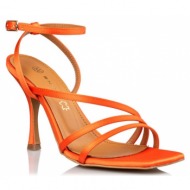  envie shoes γυναικεία παπούτσια πέδιλα e02-17050-46 πορτοκαλί σατέν