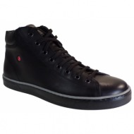  robinson ανδρικά παπούτσια μποτάκια sneakers 69312 μαύρο δέρμα