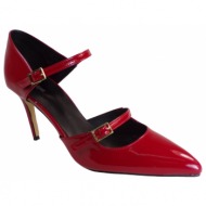 γόβες dominique shoes γυναικεία παπούτσια  81351 κόκκινο λουστρίνι