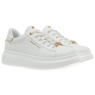  renato garini γυναικεία παπούτσια sneakers 166-19r λευκό πλατίνα λευκό κροκό s119r166249b