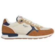  pepe jeans brit mix m sneakers ανδρικά παπούτσια pms40006-859 ταμπά