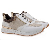  renato garini γυναικεία παπούτσια sneakers 19r-502 λευκό πλατίνα στάμπα s119r502208e