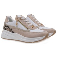  renato garini γυναικεία παπούτσια sneakers 19r-405 λευκό μπέζ φίδι s119r405264p
