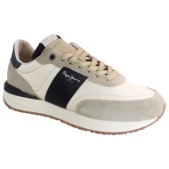  pepe jeans buster tape sneakers ανδρικά παπούτσια pms60006-844 mπέζ