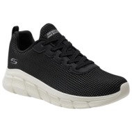  skechers γυναικεία αθλητικά bobs b flex-visionary essence 117346/blk μαύρο-λευκό