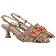  exe shoes γυναικεία παπούτσια slingback mules 700-500 πουρο κοραλι πλεκτο u470050038k0