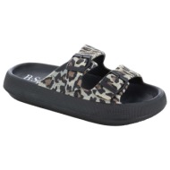  b-soft γυναικεία παπούτσια παντόφλες 24017 μαύρο animal