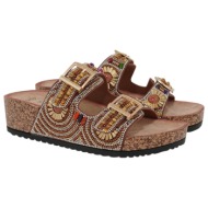  exe shoes γυναικεία παντόφλας flatforms 77b-114 ταμπά στράς u477b1142z26