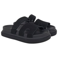  exe shoes γυναικεία παντόφλας flatforms 03r-340 μαύρο καστόρι u403r3402004