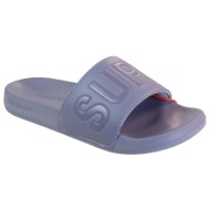  superdry γυναιεία παπούτσια παντόφλες core pool sliders wf310237a-b9m iced purple