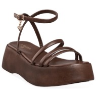  mairiboo by envie shoes γυναικεία πέδιλα flatforms m03-21904-28 καφέ