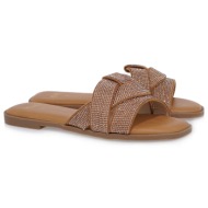  exe shoes γυναικείες παντόφλες 36w-071 ροζ χρυσος στρας u436w071137m