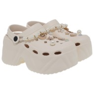  exe shoes γυναιεία παπούτσια παντόφλες σαμπό 700-050 mπέζ-χρυσό u47000503121