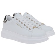  renato garini γυναικεία παπούτσια sneakers 458-19r λευκό ανιμάλ στάμπα πόνυ v119r45821r6