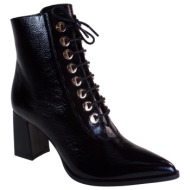  fardoulis shoes γυναικεία παπούτσια μποτάκια 751-08m μαύρο δέρμα λουστρίνι