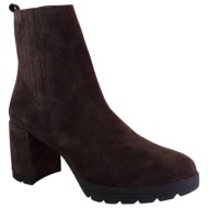  mourtzi γυναικεία δερμάτινα παπούτσια μποτάκια 65/67008 καφέ suede δέρμα