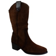 μπότες pepe saenz γυναικεία παπούτσια  ps21245 καφέ δέρμα