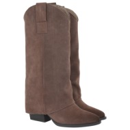  carla cortez γυναικεία μπότα cow boy 16w-036 πούρο καστόρι δέρμα v216w0364547