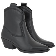  carla cortez γυναικεία μποτάκια cow boy 16w-261 μαύρο δέρμα v316w2613002