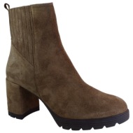  mourtzi γυναικεία δερμάτινα παπούτσια μποτάκια 65/67008 biscuit suede δέρμα