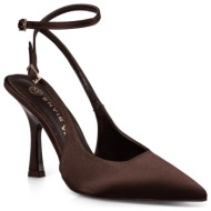  envie shoes γυναικεία παπούτσια γόβες pointy stiletto pumps e02-22081-28 καφέ σατέν