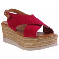  fardoulis shoes γυναικείες πλατφόρμες πέδιλα 64420 κόκκινο καστόρι