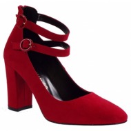  envie shoes γυναικείες παπούτσια γόβες e02-08502 κόκκινο καστόρι