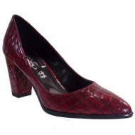  smart cronos γυναικεία παπούτσια γόβες γ974-2716 κόκκινο κροκό