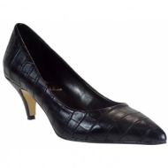  alessandra paggioti γυναικεία παπούτσια γόβες 84001 μαύρο κροκό