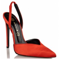  envie shoes γυναικεία παπούτσια γόβες e02-14117-46 πορτοκαλί σατέν