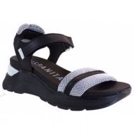  hispanitas γυναικεία παπούτσια πέδιλα grazia hv221721 λευκό-μαύρο δέρμα