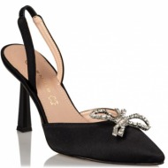  envie shoes γυναικεία παπούτσια γόβες e02-15141-34 μαύρο σατέν