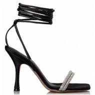  envie shoes γυναικεία παπούτσια πέδιλα e02-15161-34 mαύρο σατέν
