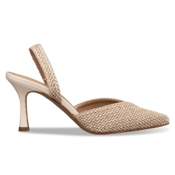 raffia-effect slingback pumps