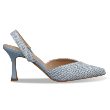 raffia-effect slingback pumps