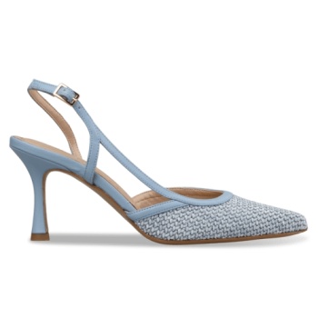 raffia-effect slingback pumps